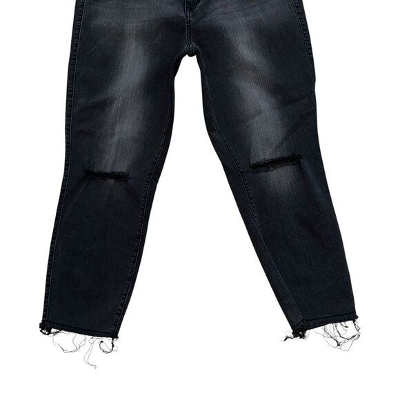 Torrid Plus Size Ankle Skinny Leg Womens 18 Black Stretch Distressed Frayed - Picture 4 of 8
